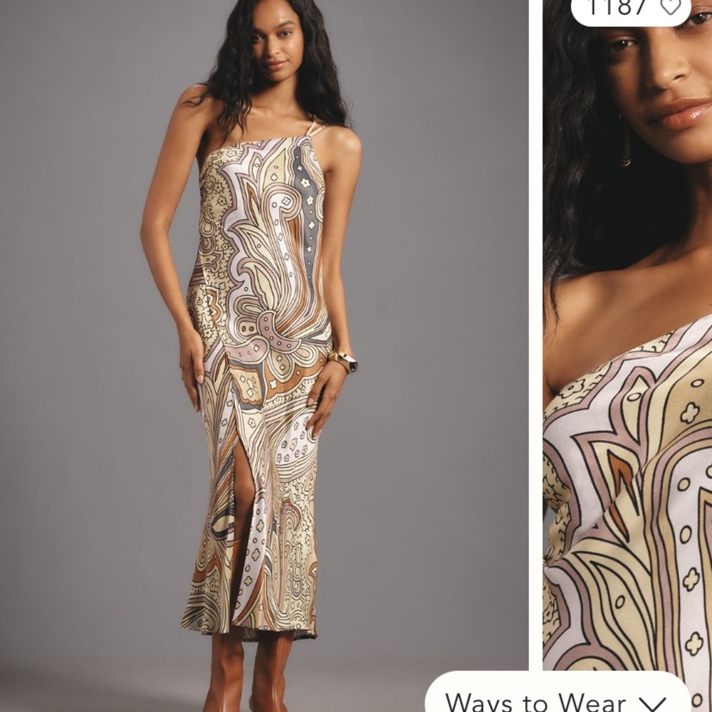 Bl-nk one shoulder printed dress for sale at Anthropologie  right now for $128
